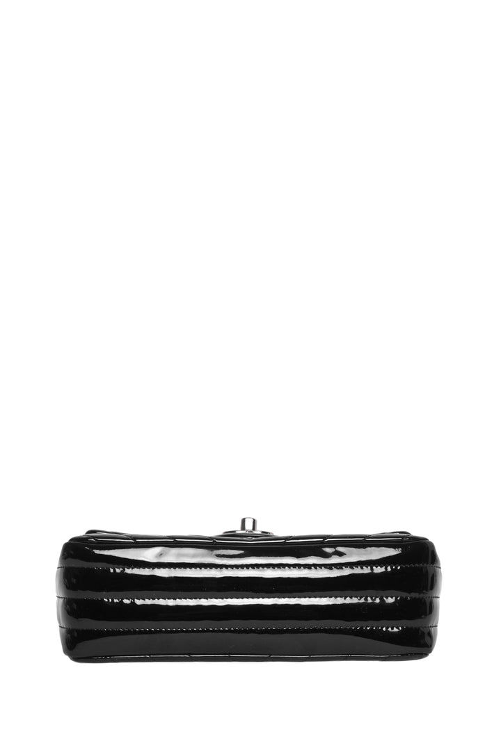 Chanel 2015-2016 Mini Rectangular Classic Chevron Patent Single Flap Bag