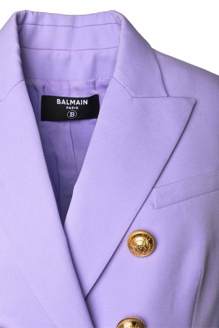 Balmain Size 12 Wool Double-Breasted Blazer