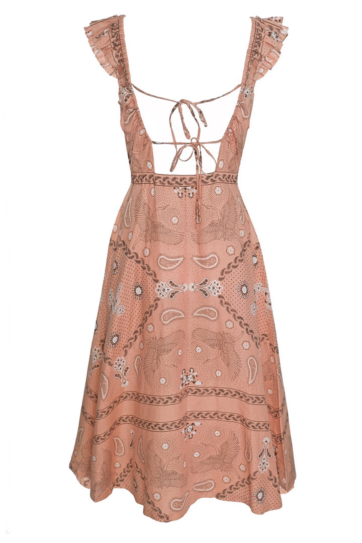 Sandro Size 38 Gale Linen & Cotton-Blend Midi Dress