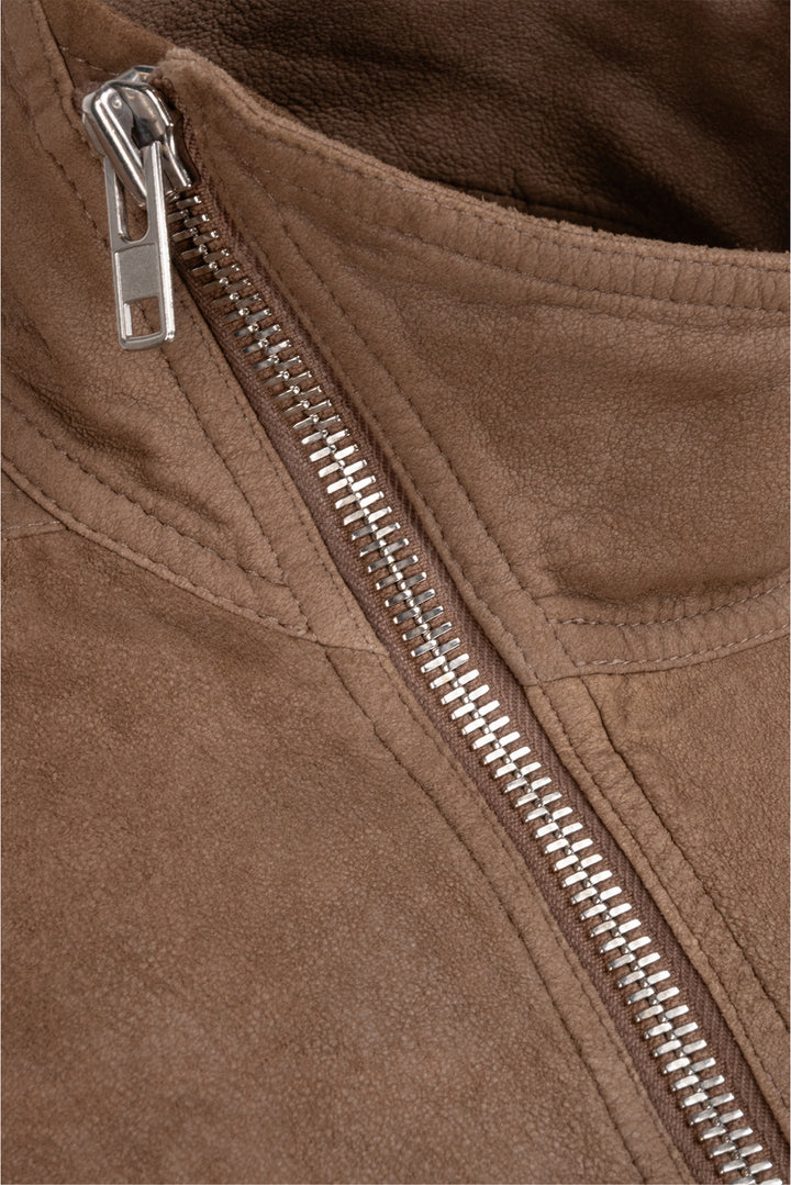 Rick Owens Size 40 Men's Faun Asymmetrical Lamb Leather Jacket