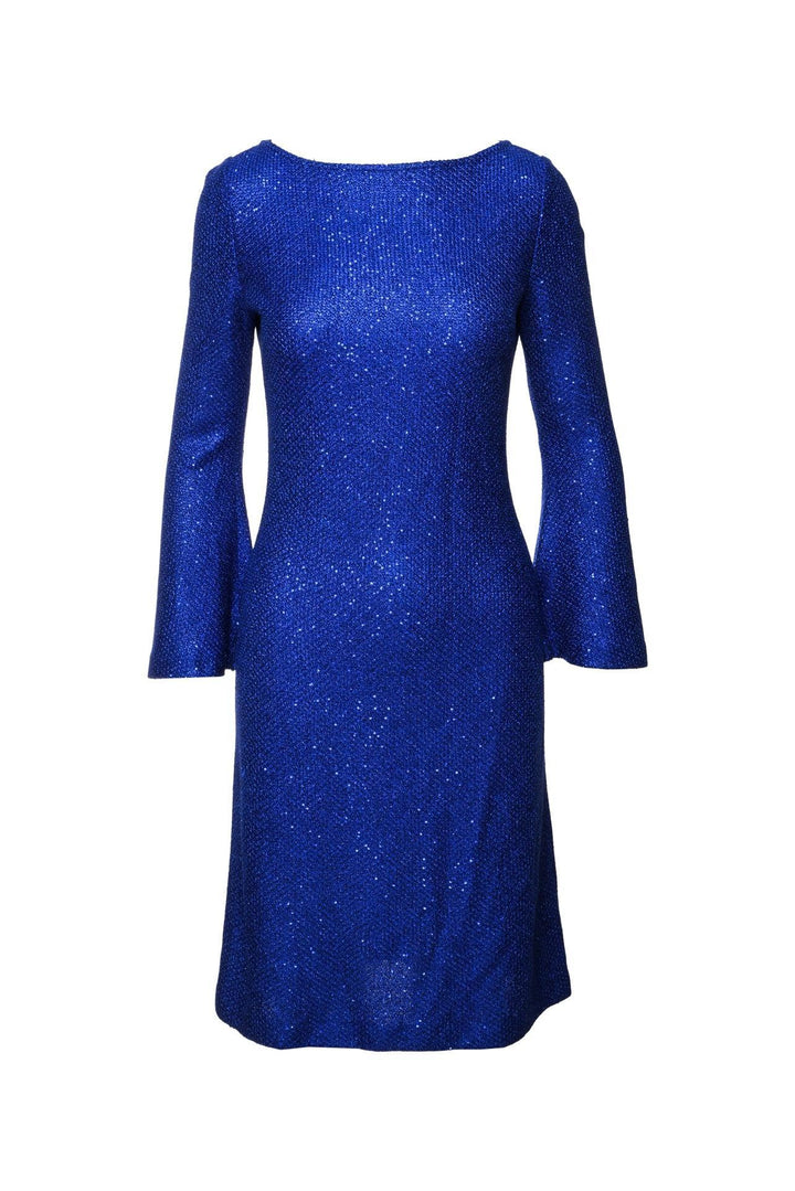 St. John Size 2 Sequin Embellished Wide Sleeve Midi Dress