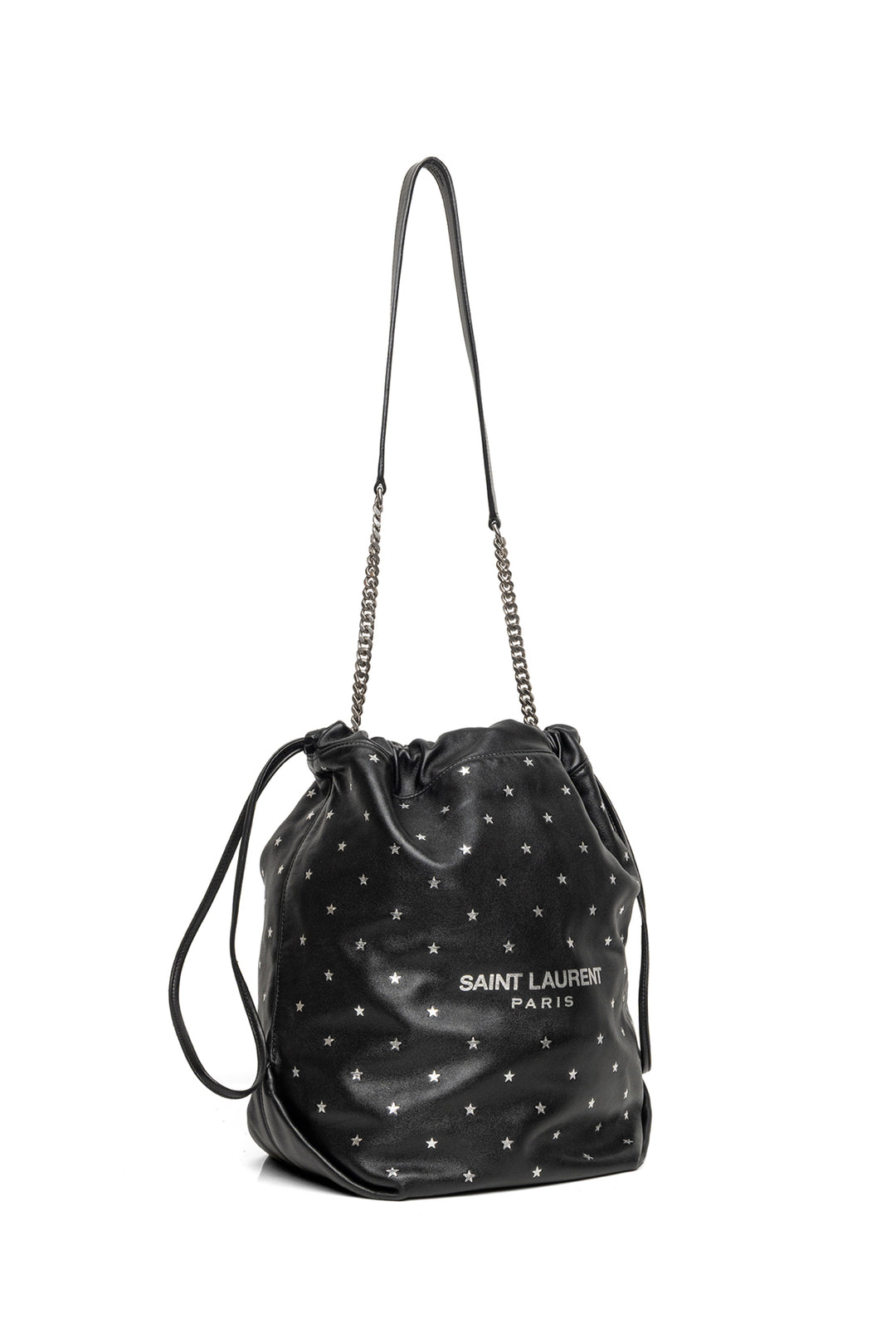 Saint Laurent 2019 All Over Silver Star Teddy Bucket Bag