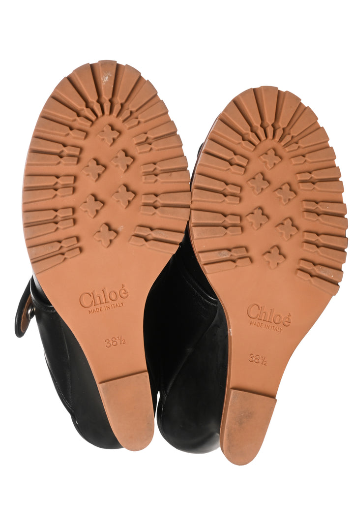 Chloe Size 38.5 River Open Toe Wedges