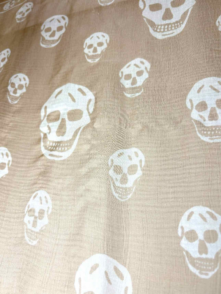 Alexander Mcqueen Silk Skull Pattern Scarf
