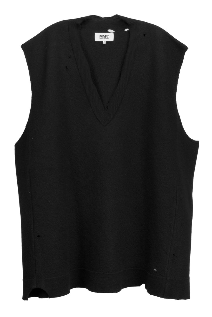 MM6 Size XXL Oversized Destroyed Wool Unisex Vest