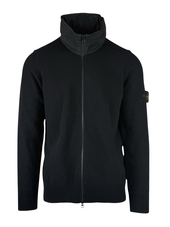 Stone Island Size L Men's Wool-Blend Knit Zip Up Hooded Jacket