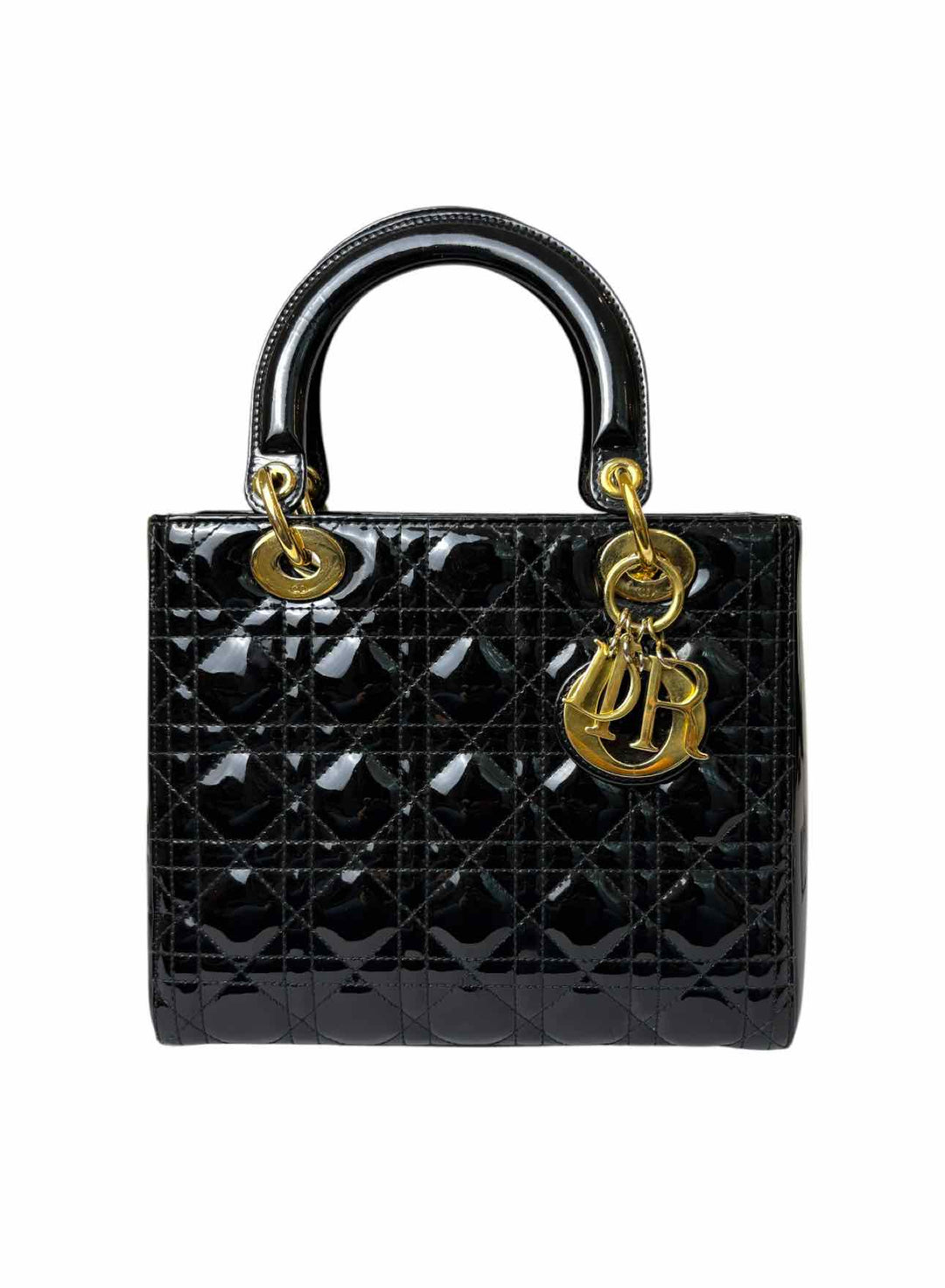 Dior Patent Leather Medium Lady Dior Purse