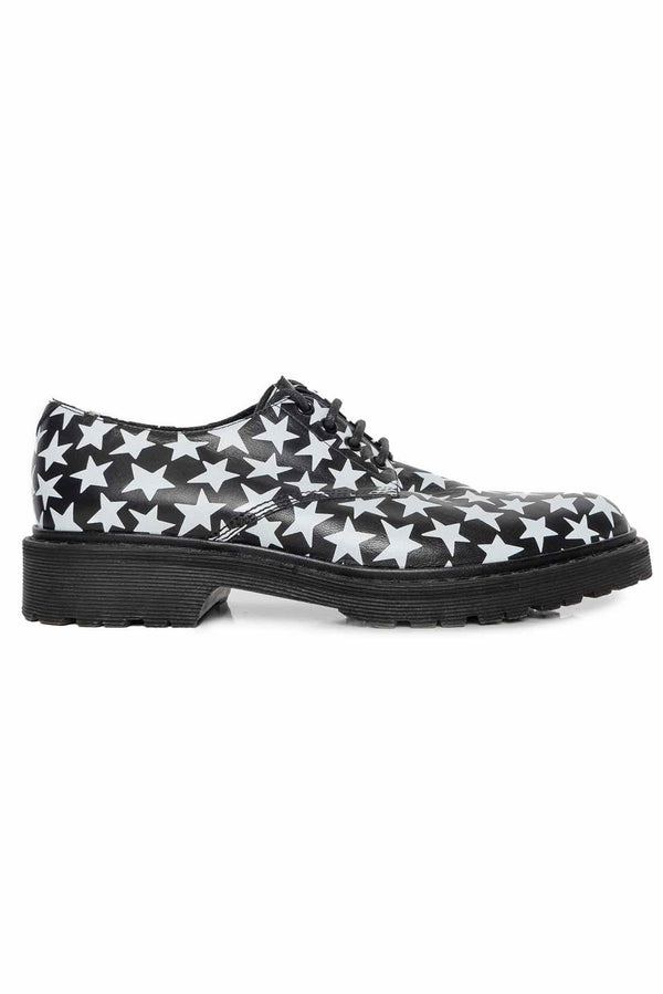 Size 43 Saint Laurent Men's Leather Star Print Oxford Shoes
