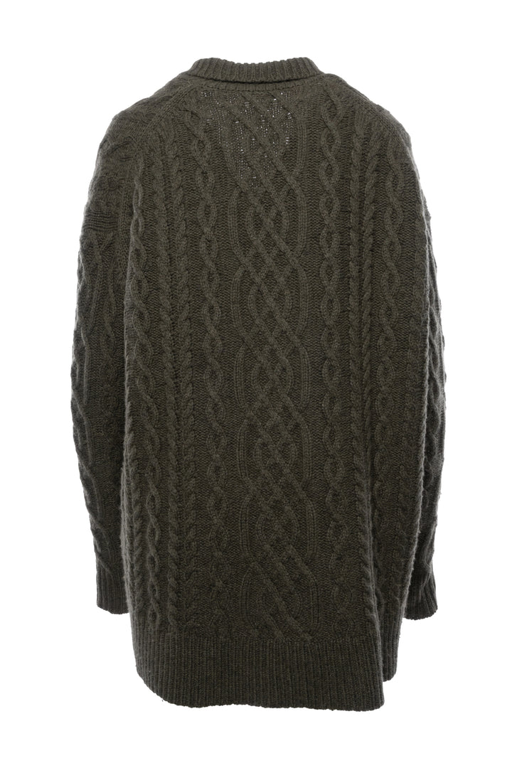 Co Size M Wool Cashmere Blend Cableknit Sweater