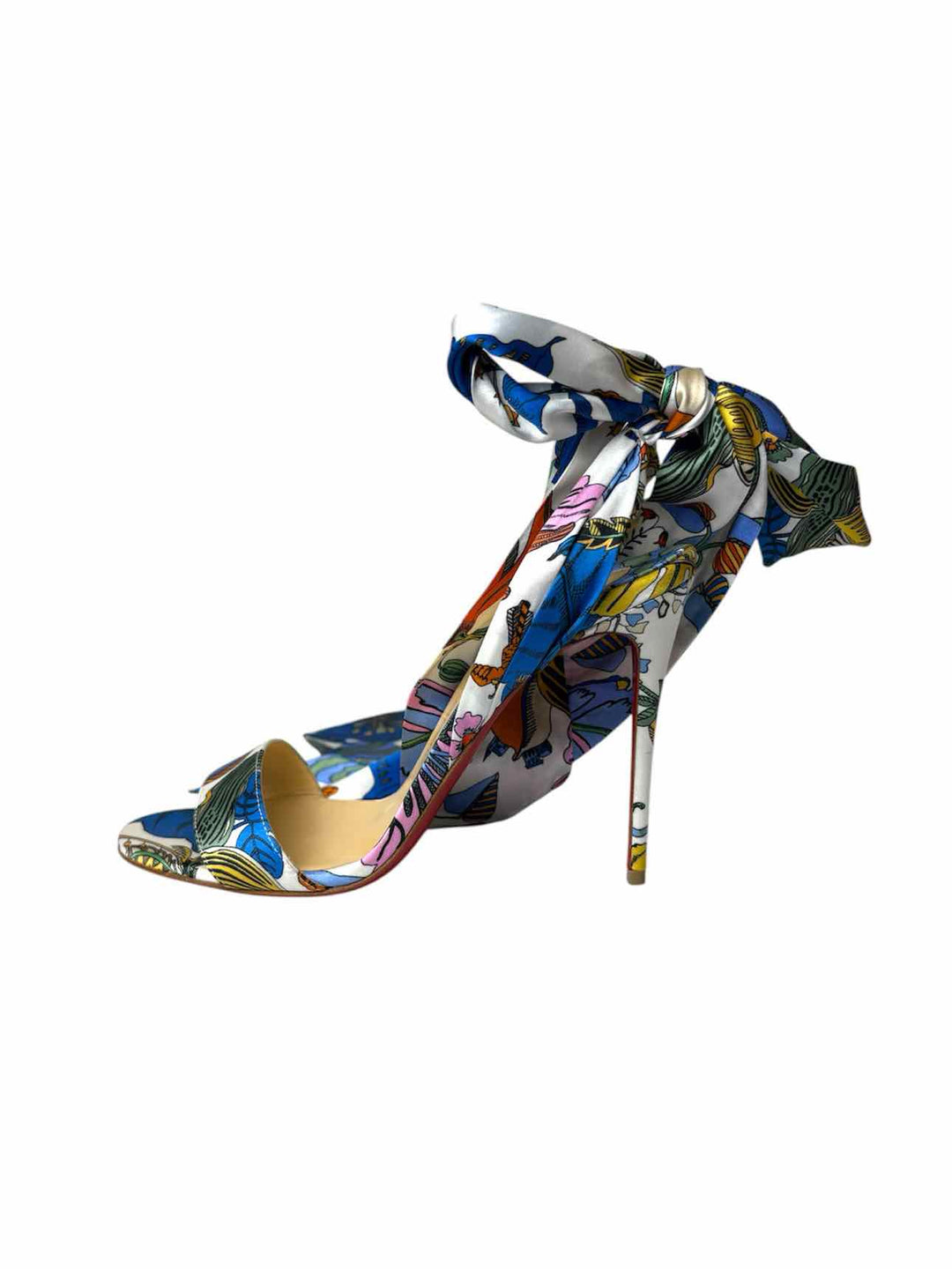 Christian Louboutin Size 38 Desert Botanique Floral Ankle Strap Sandals