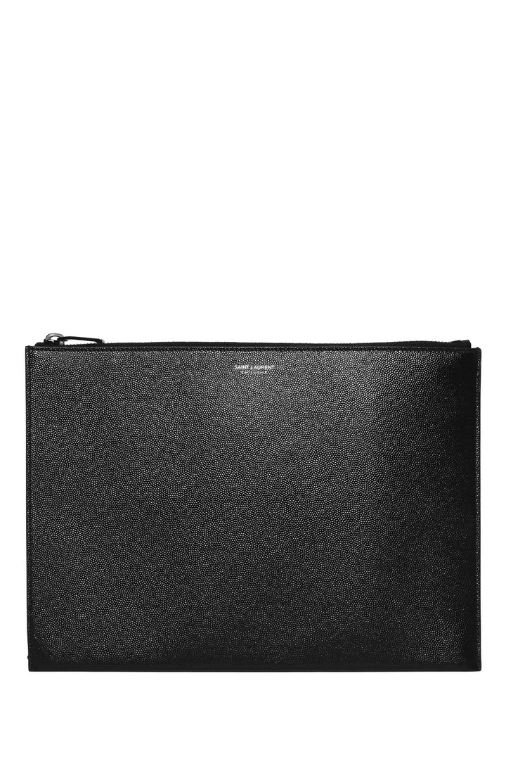 Saint Laurent 2023 Exclusive Pebble-Grain Leather Pouch
