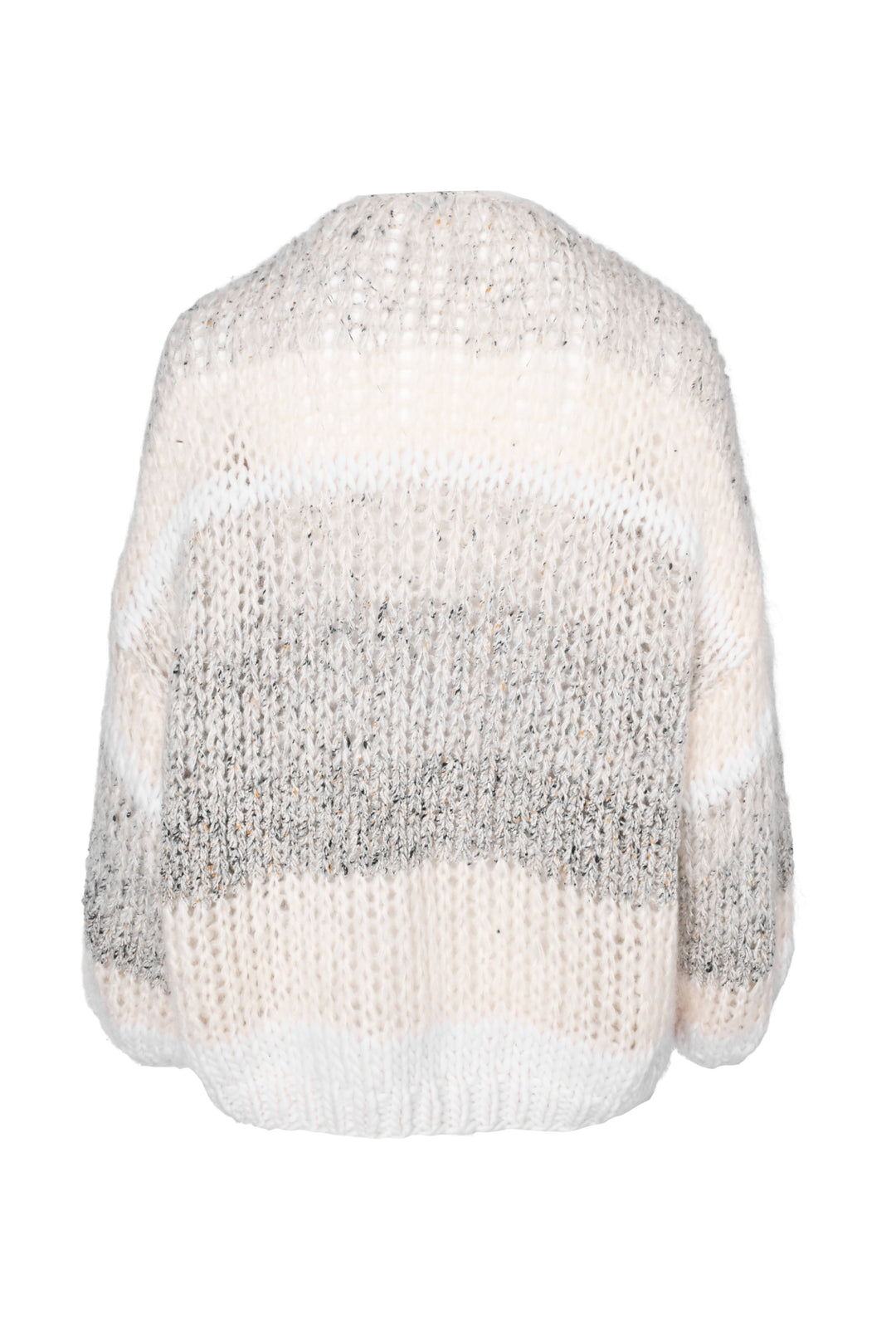 Maiami Size S/M Mohair-Blend Striped Bomber Cardigan