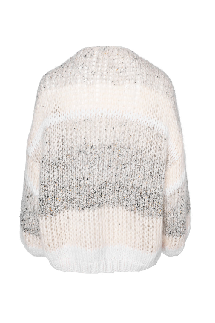 Maiami Size S/M Mohair-Blend Striped Bomber Cardigan