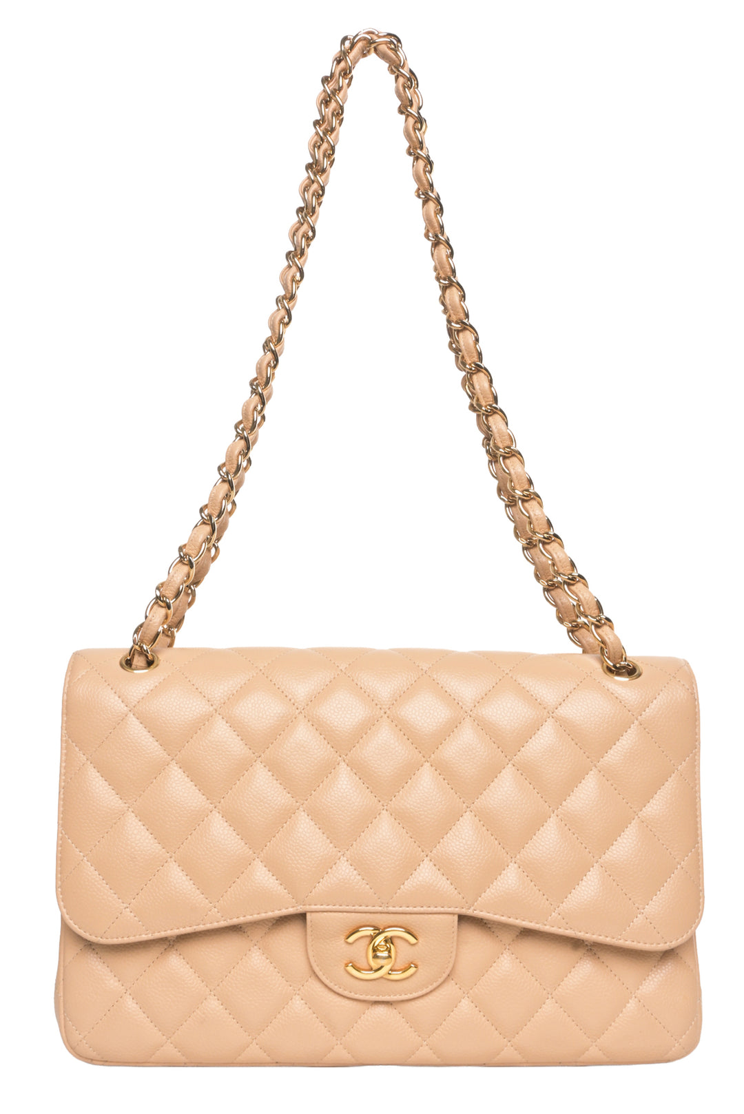 Chanel Jumbo Caviar Leather Double Flap Bag