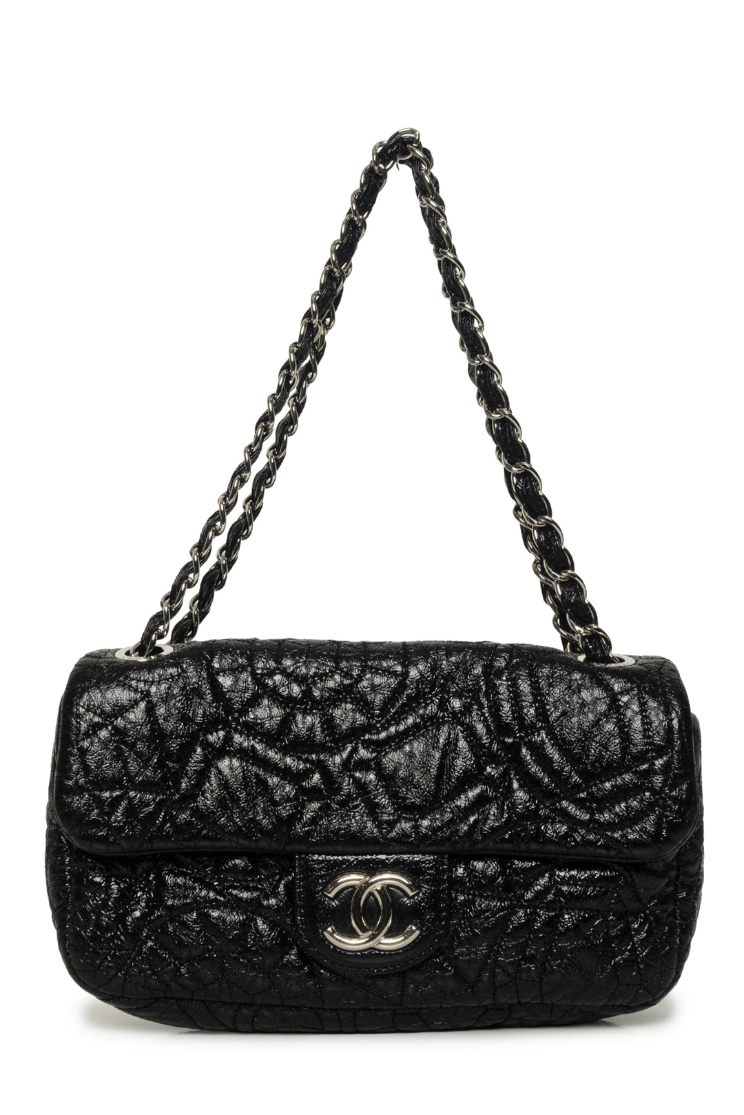 Chanel Patent Graphic Edge Single Flap Bag