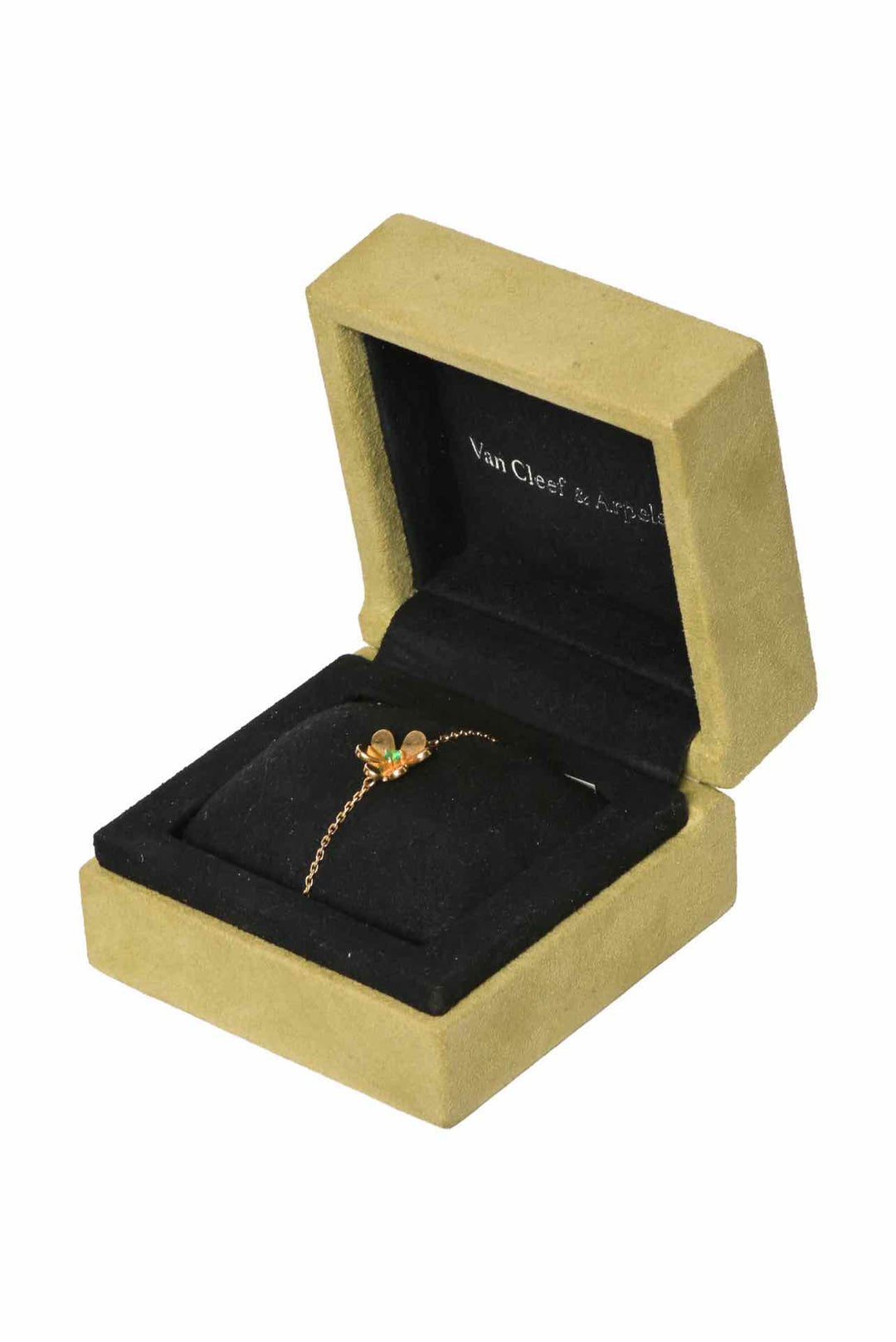 Van Cleef & Arpels 18K Yellow Gold & Emerald Frivole Bracelet Mini Model