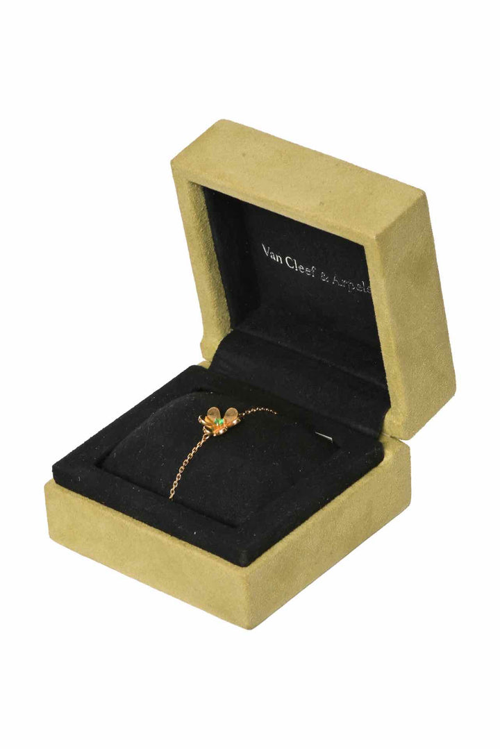 Van Cleef & Arpels 18K Yellow Gold & Emerald Frivole Bracelet Mini Model