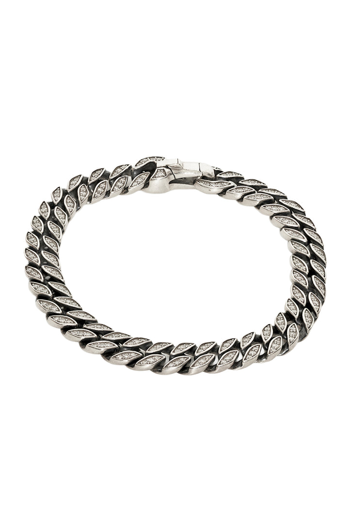 David Yurman Diamond Curb Chain Mens Bracelet