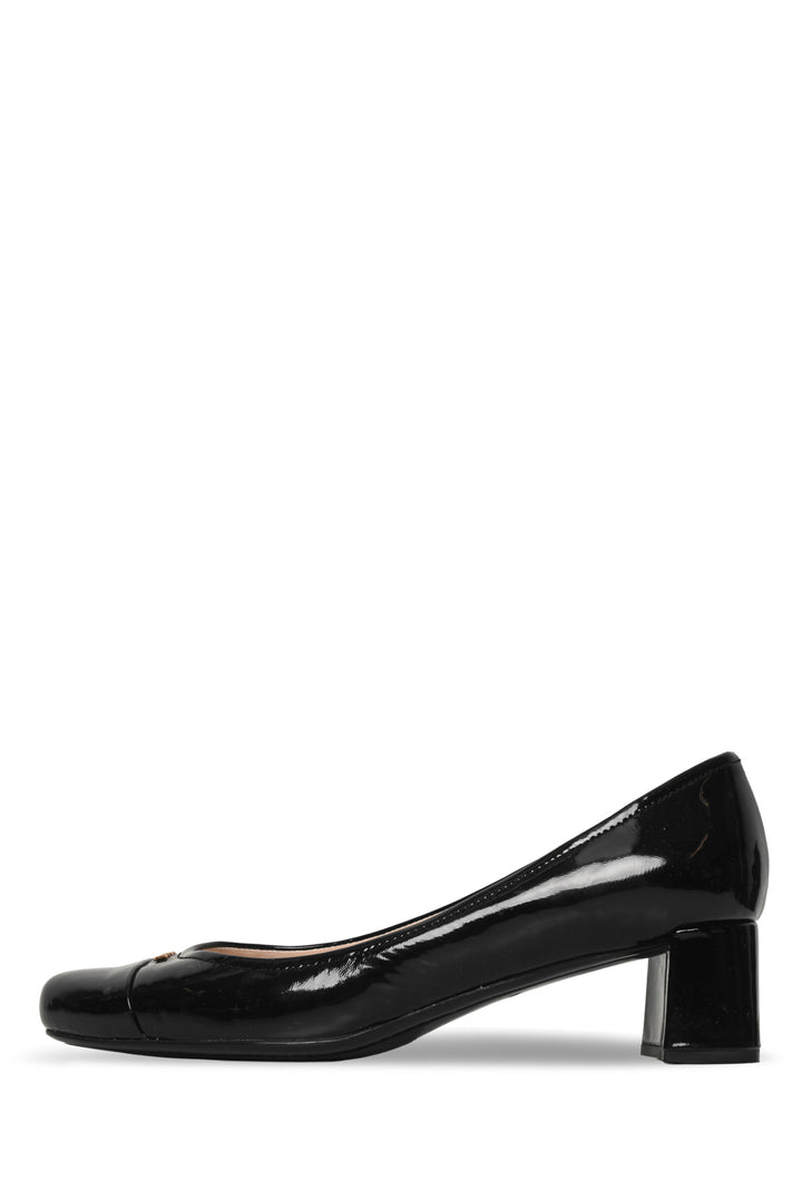 Prada Size 38.5 Patent Leather Block Heel Pumps