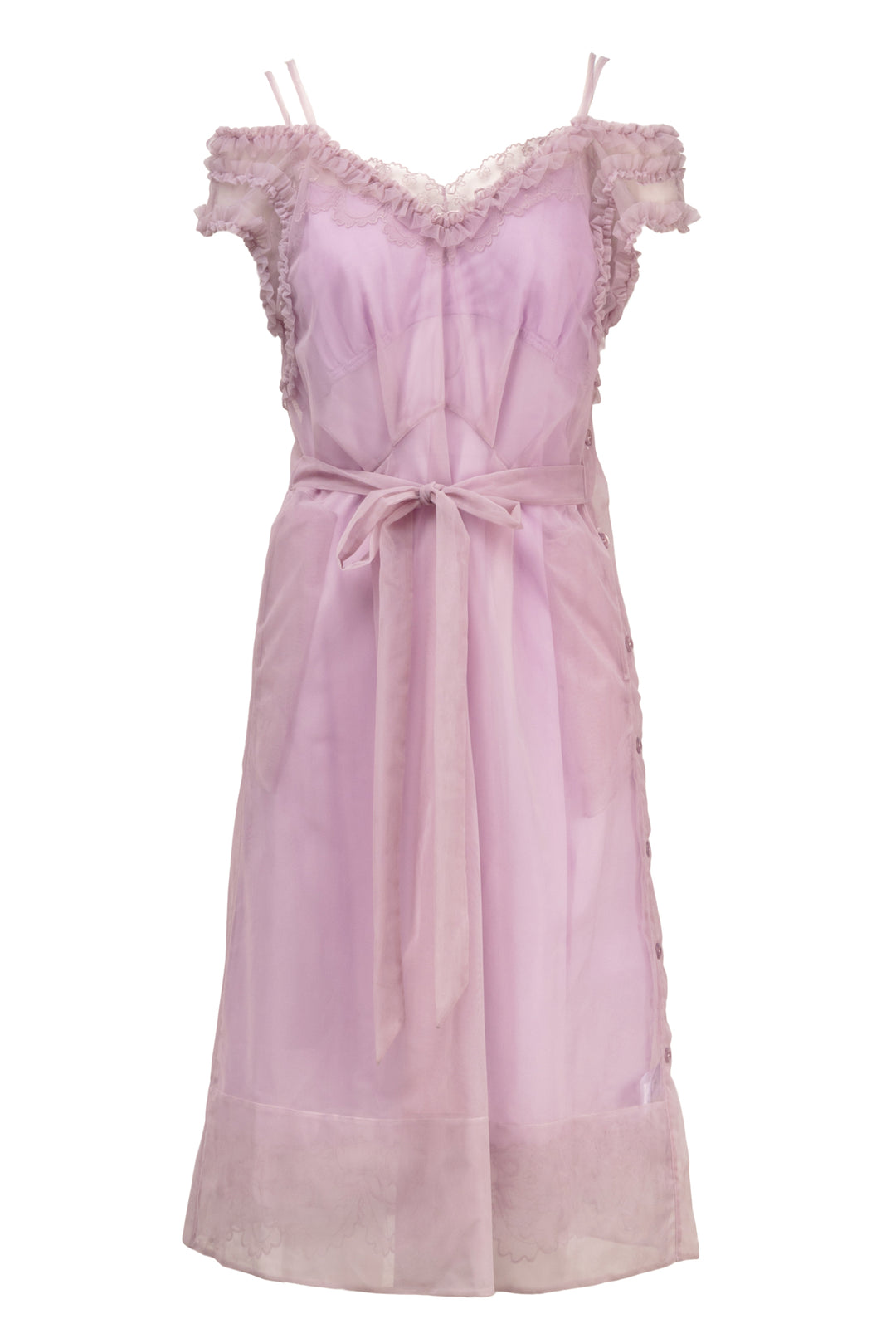 Simone Rocha Size 4 Ruffle-Trimmed Tulle Midi Dress