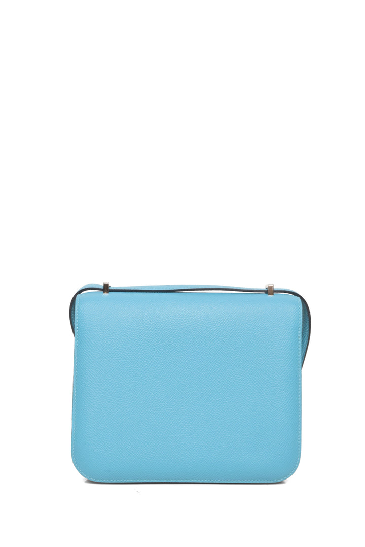 Hermes 2019 2019 Bleu De Nord & Rouge De Coeur Epsom Mini Constance 18 Crossbody