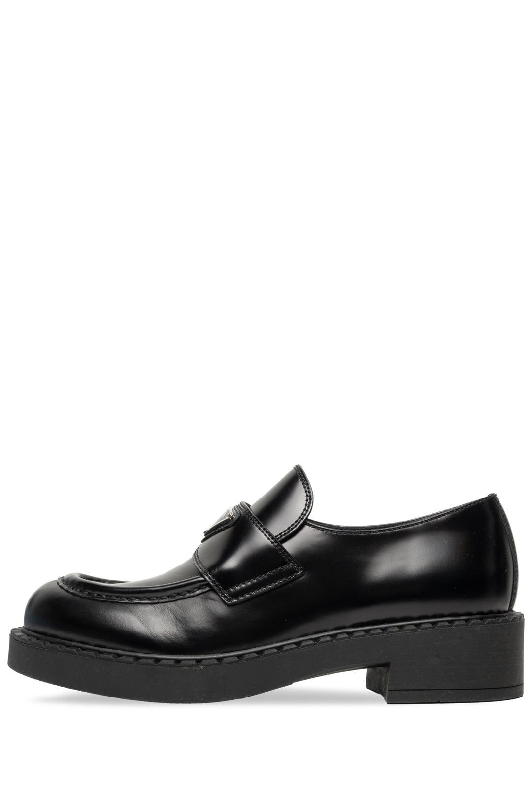 Prada Size 38 Chocolate Brushed Leather Loafers