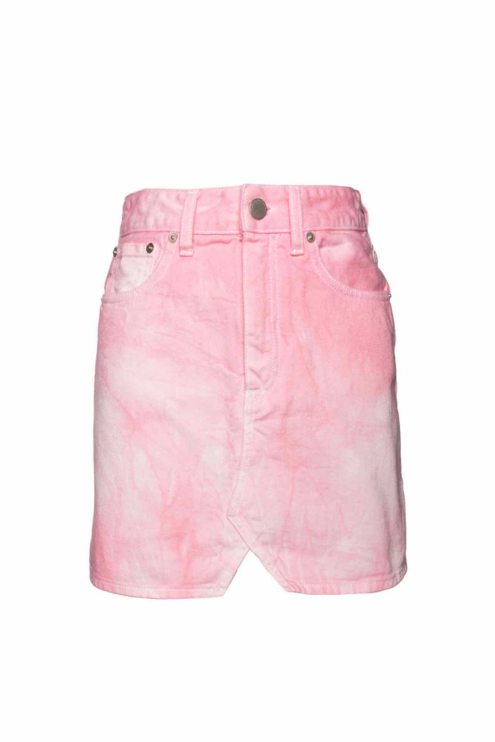 Alessandra Rich Size 26 Tie Dye Denim Miniskirt
