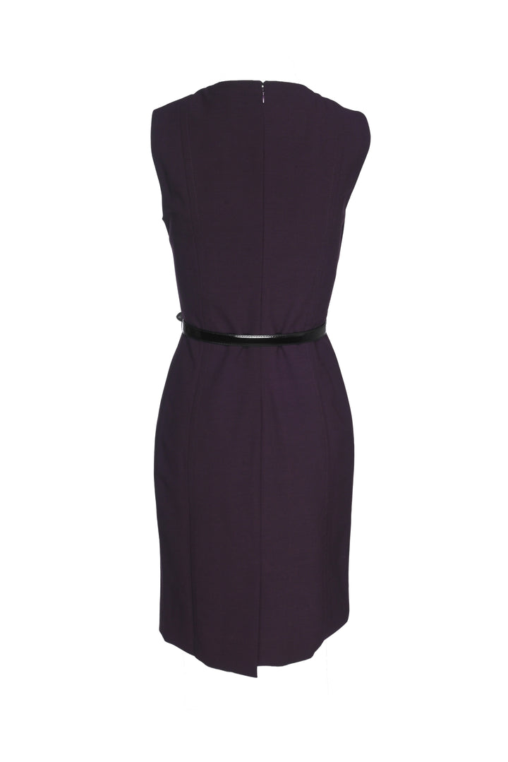 Prada Size 8 2012 Wool-Blend Sleeveless Belted Dress