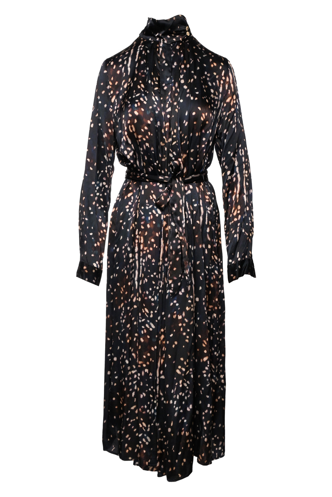 Forte_Forte Size 3 Silk Printed Long Sleeve Maxi Dress