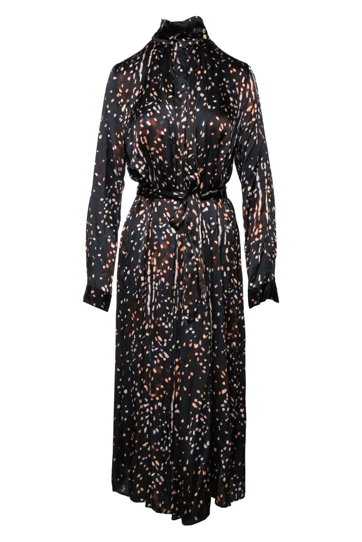 Forte_Forte Size 3 Silk Printed Long Sleeve Maxi Dress