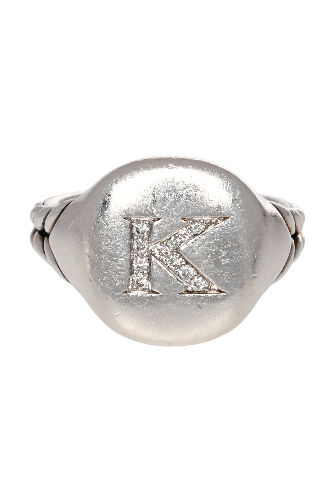 David Yurman Mens Size 6 Dy K Initial Pinky Ring