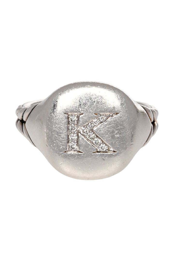 David Yurman Mens Size 6 Dy K Initial Pinky Ring