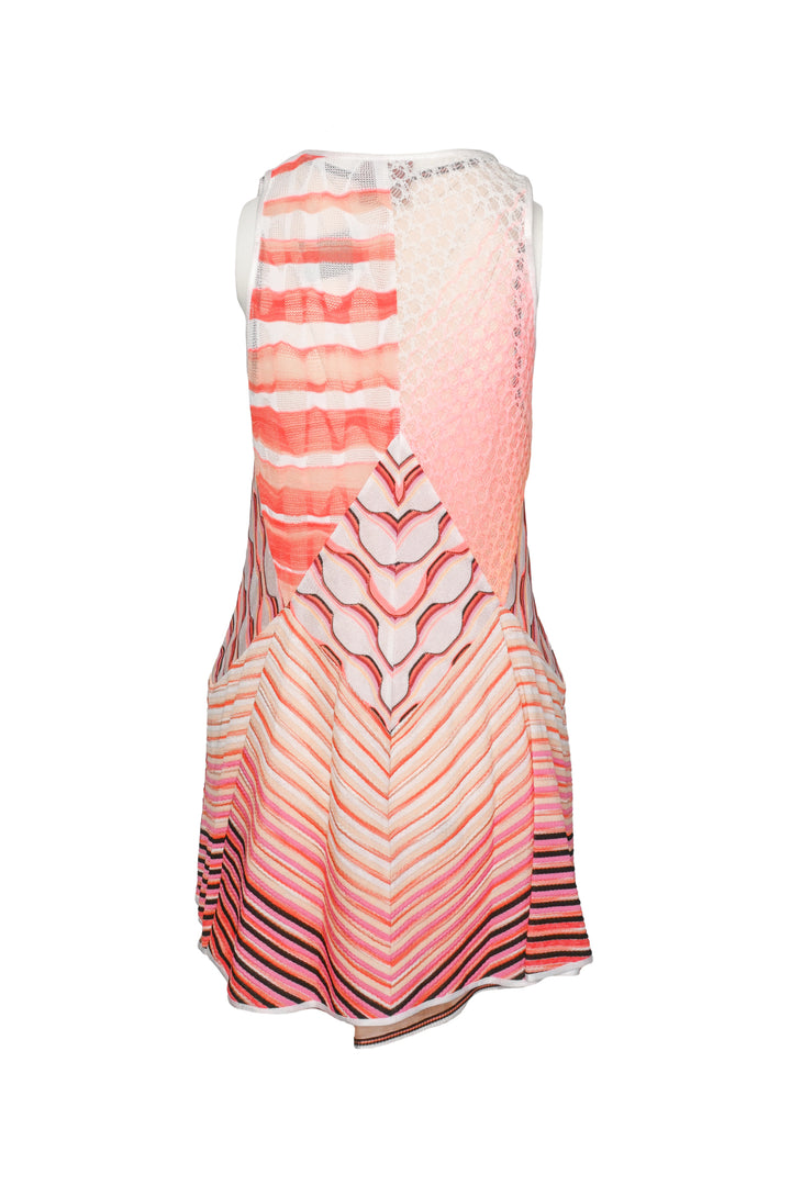 Missoni Size S Silk Overlay Striped Sleeveless Dress