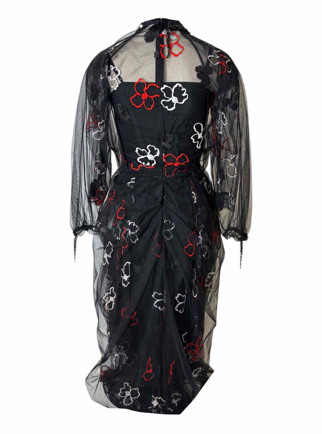 Simone Rocha Size 10 Floral Embroidered Tulle Dress