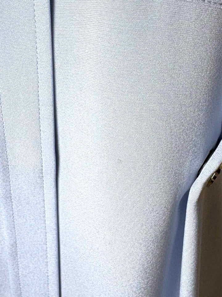 Sportmax Size 40 Sky Blue Silk Shirt Dress w/Scarf  Dress