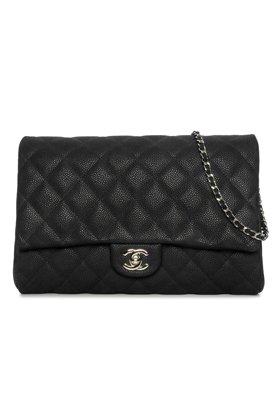 Chanel 2012-2013 Classic Quilted Nubuck Leather Chain Clutch Shoulder Bag