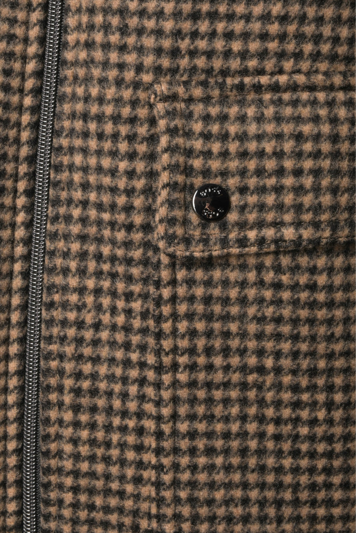 Boss Size 38 Men's Houndstooth Print Wool Blend Bomber Jacket