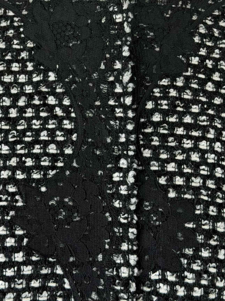 Dolce & Gabbana Size 46 Lace Appliqued Tweed Jacket