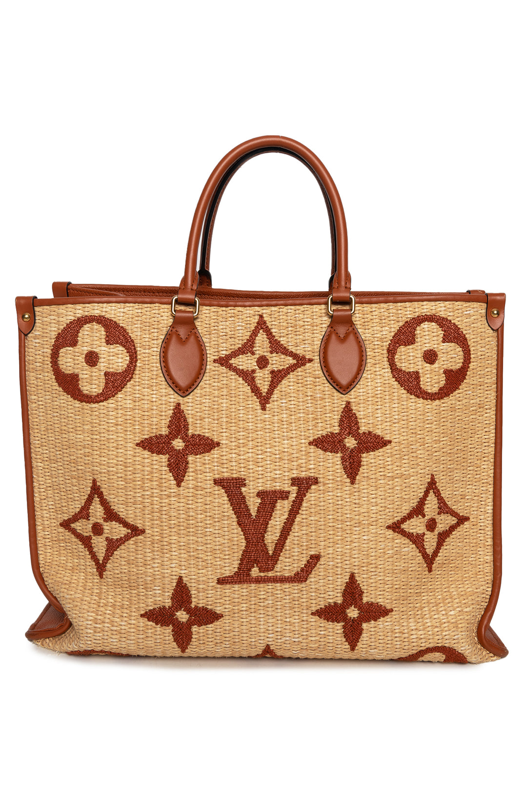 Louis Vuitton Monogram OnTheGo GM Raffia Tote