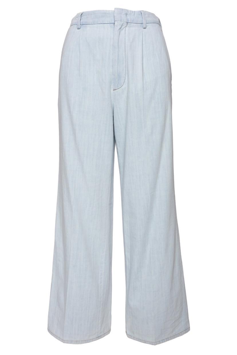 Miu Miu Size 36 2023 Chambray Denim Pleated Pants