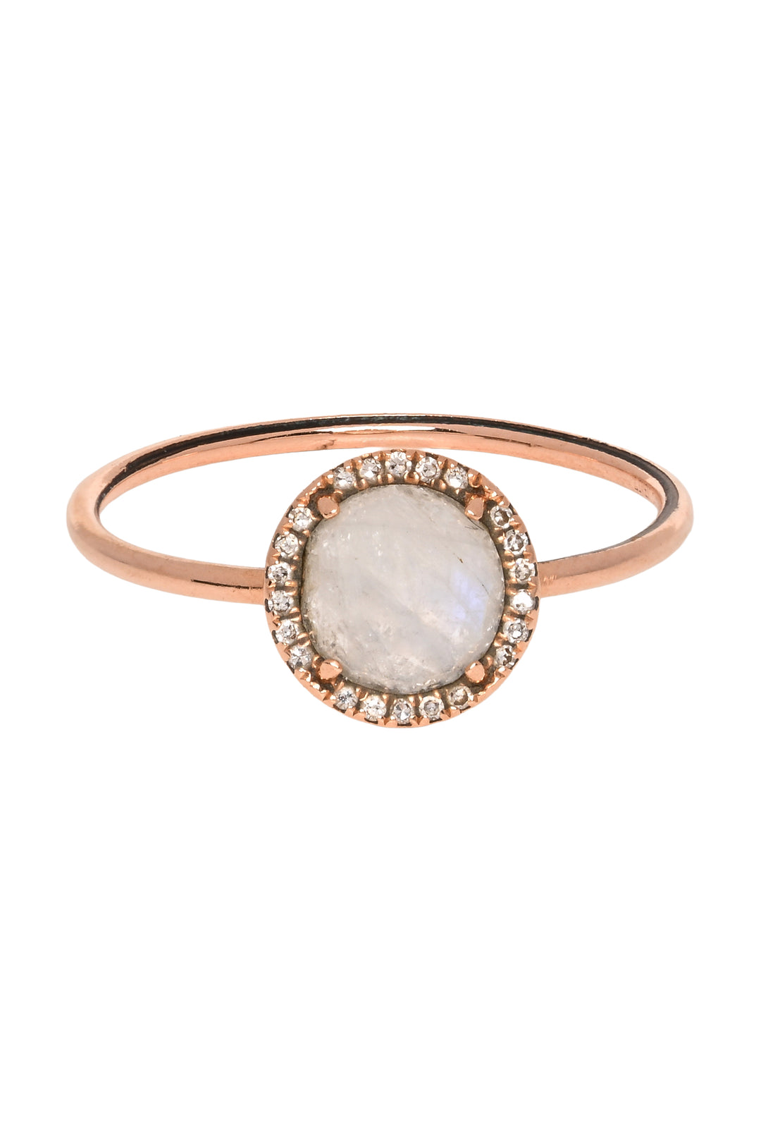 Liven Co Size 7 14K Rose Gold Rosie Moonstone & Diamond Ring