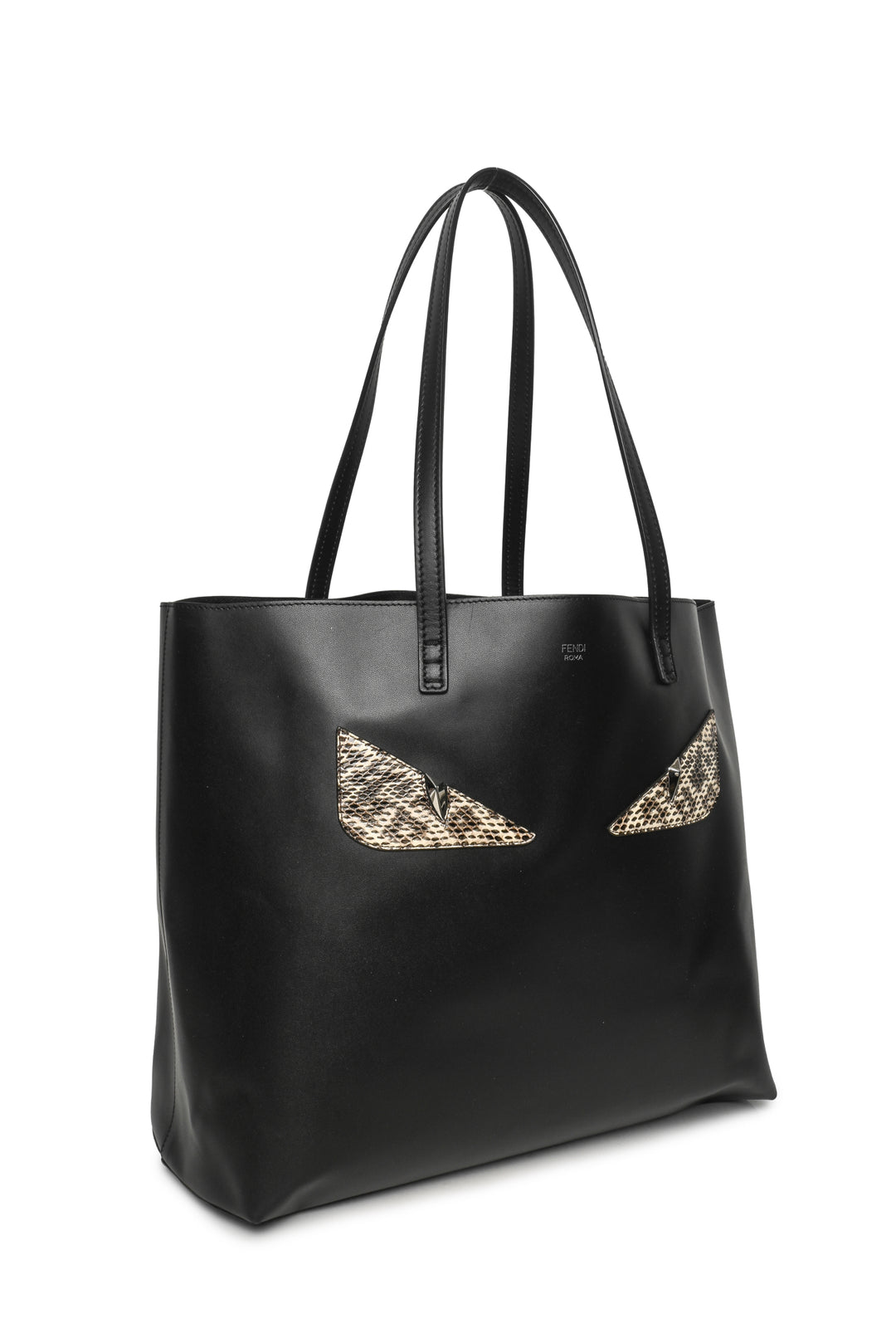 Fendi Snakeskin Monster Eyes Leather Shopping Tote