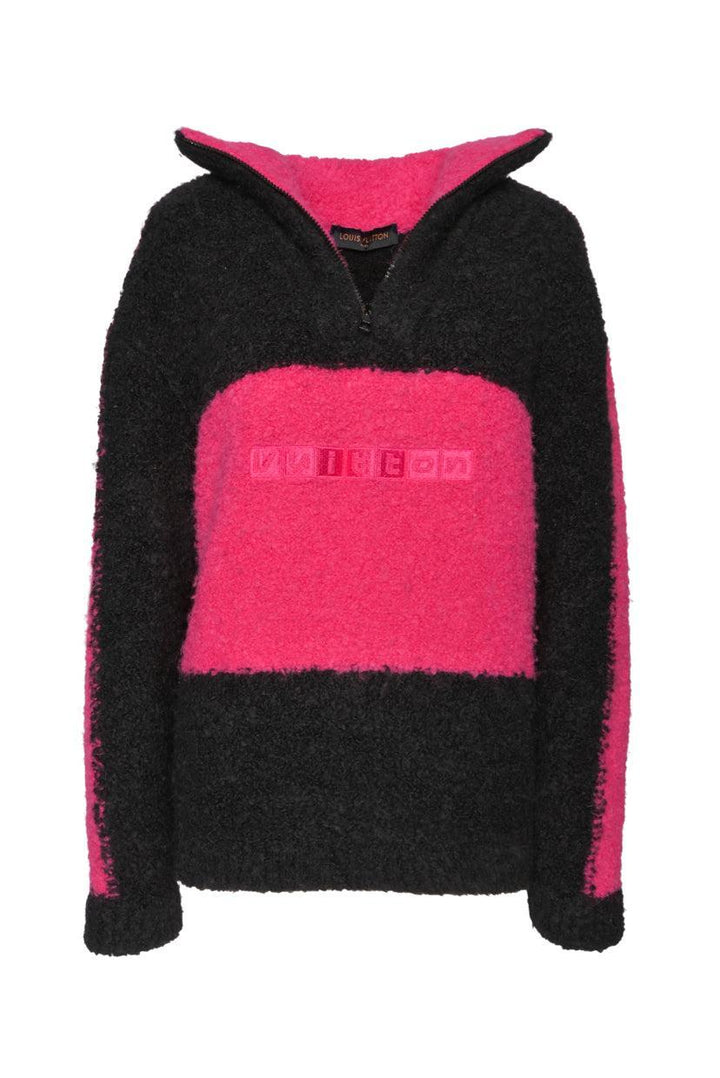 Louis Vuitton Size M Wool/Alpaca Blend Logo Front Half Zip Sweater