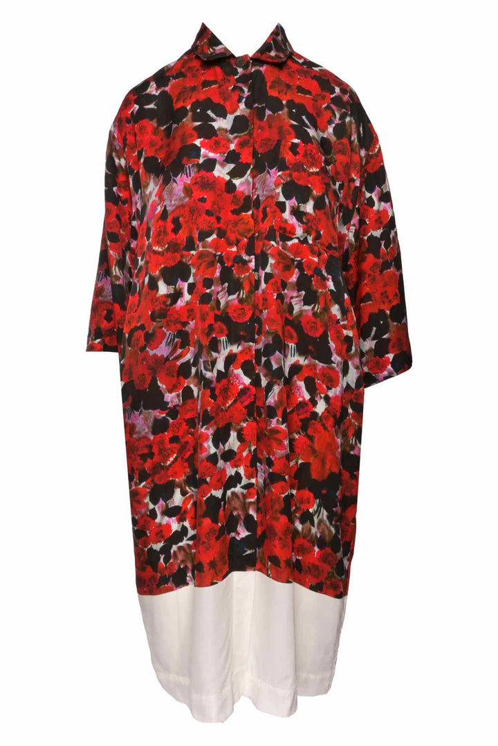 Dries Van Noten Size L Floral Shirt Dress