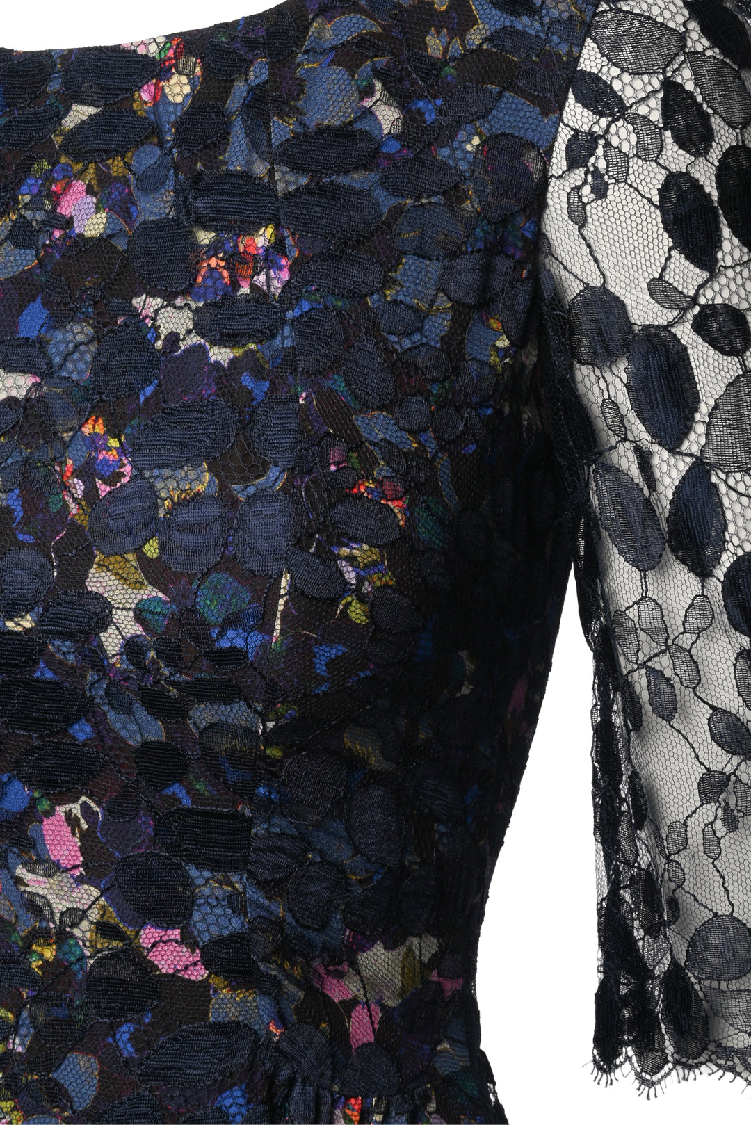 Erdem Size 4 Lace Overlay Floral Knee Length Dress