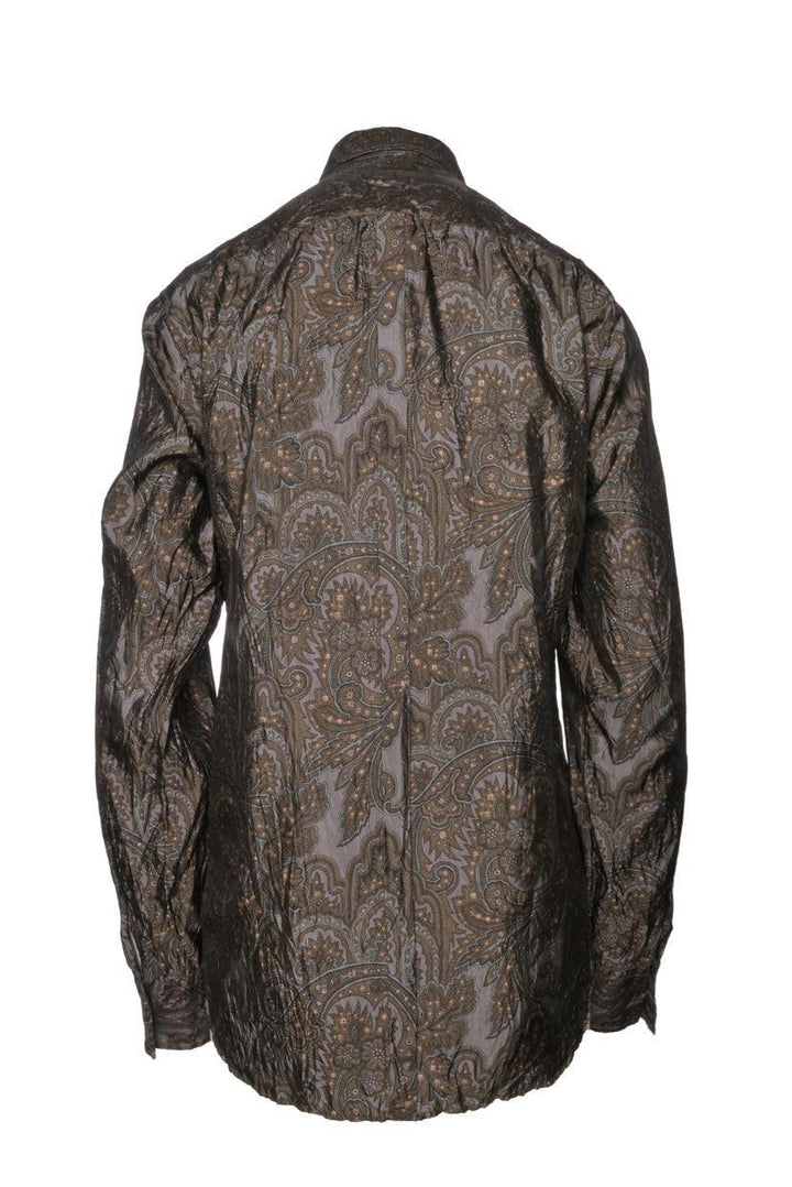 Burberry Size 38 Men's Silk Paisley Shirt Long Sleeve