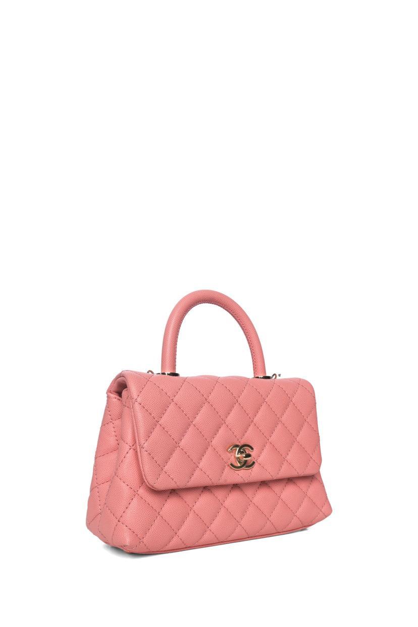 Chanel 2019 Quilted Caviar Mini Coco Handle Flap Bag
