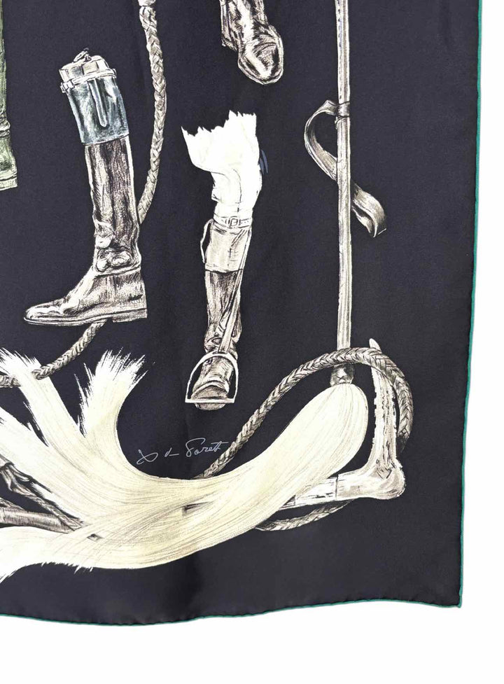 Hermes  A Propos de Bottes Xavier de Poret Silk  Scarf