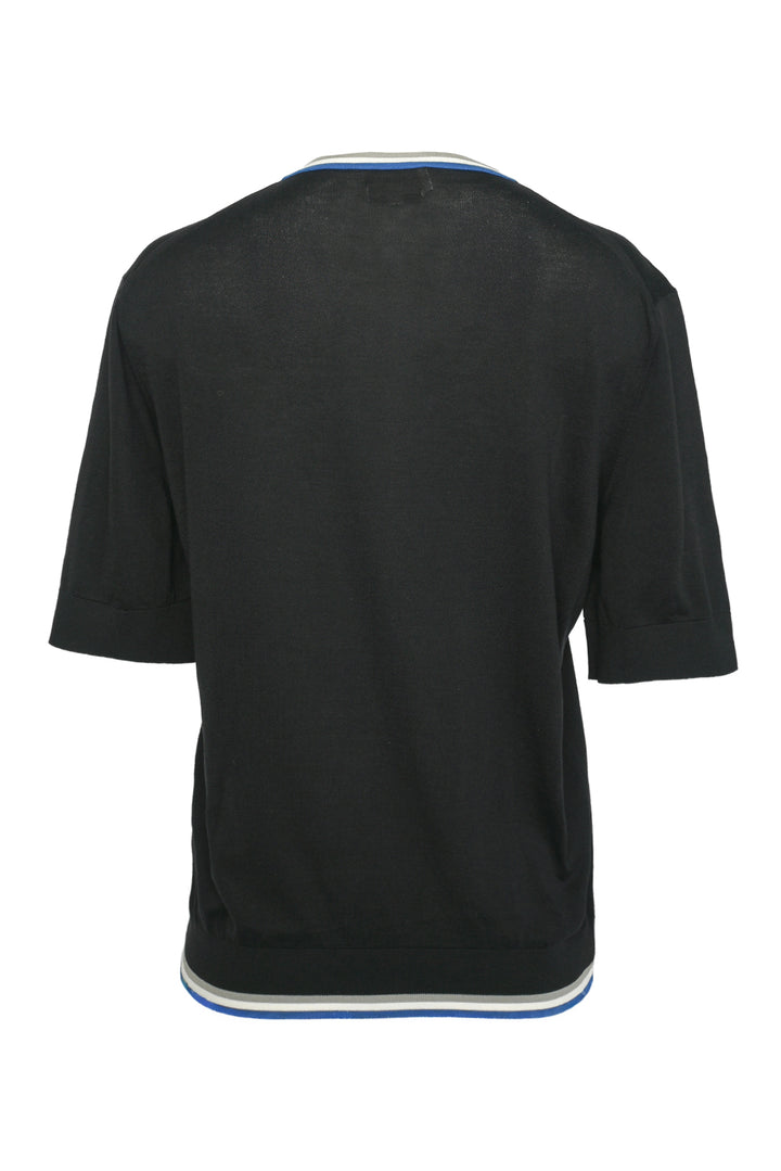 Hermes Size M Men's "Rayures & Twist" Crewneck Short Sleeve Sweater