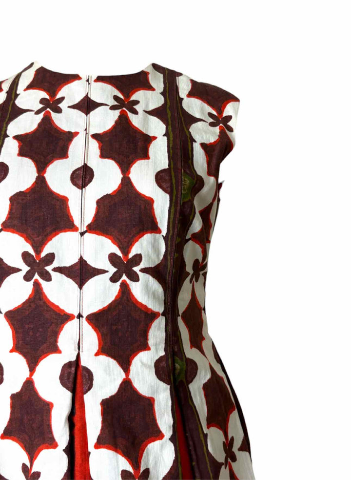 Valentino Size 8 Cuban Flower Print Cotton Dress